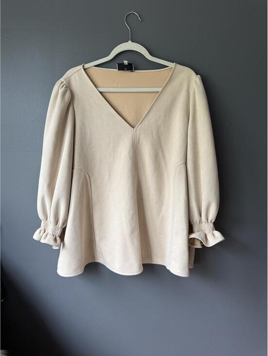 Tuckernuck Tops - Tuckernuck Suede Easton V-Neck Long Sleeve Top XXL